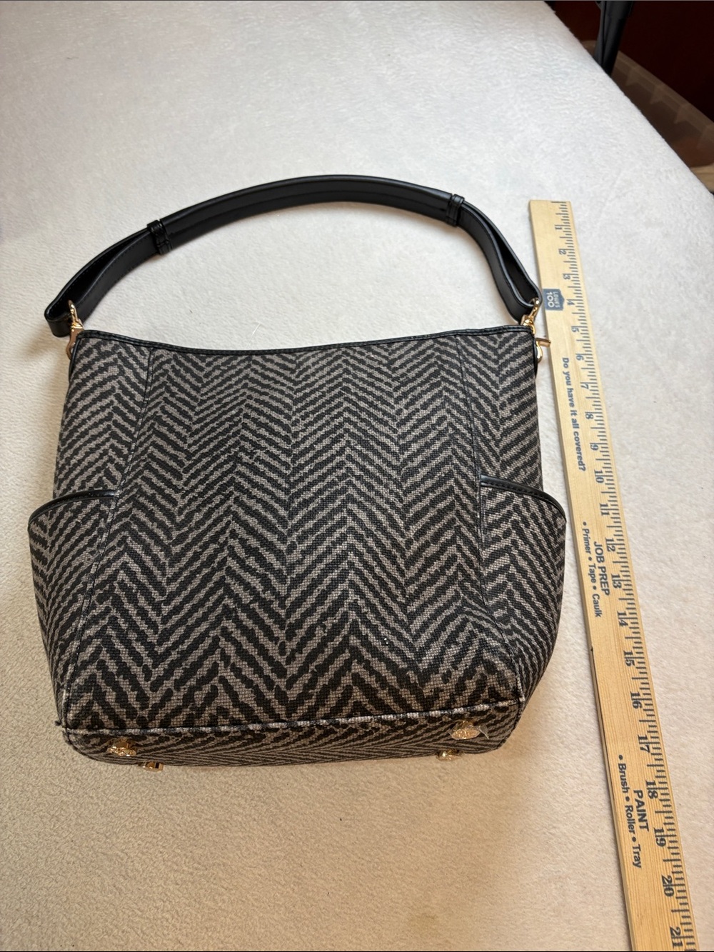 Spartina 449 Black & Gray Herringbone Shoulder Bag